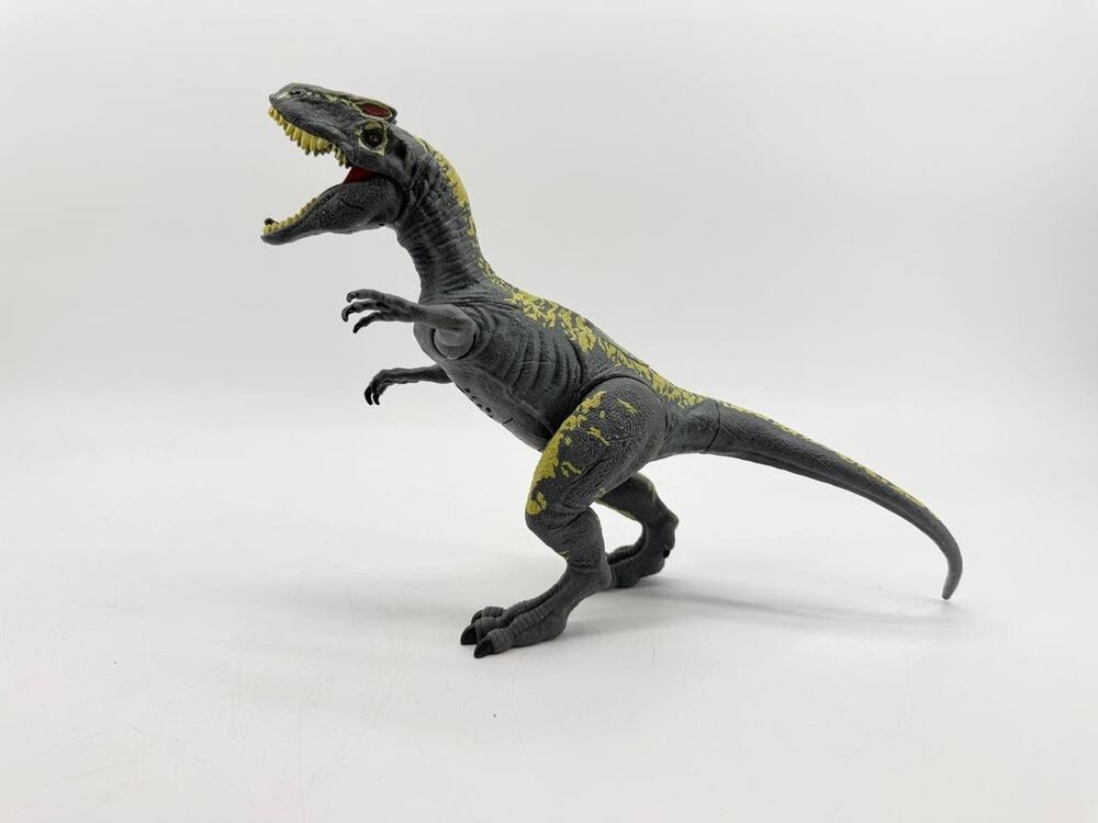Jurassic World Velociraptor Dinosaur Sound Figure Gray Yellow Mattel